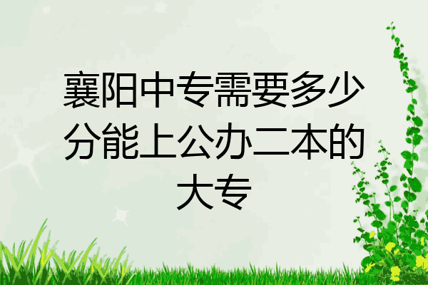 襄阳中专需要多少分能上公办二本的大专