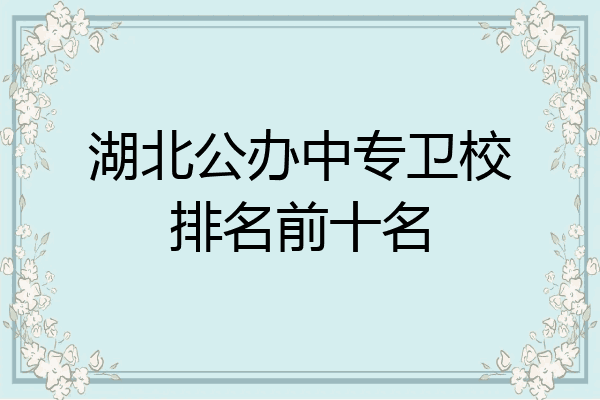 湖北公办中专卫校排名前十名