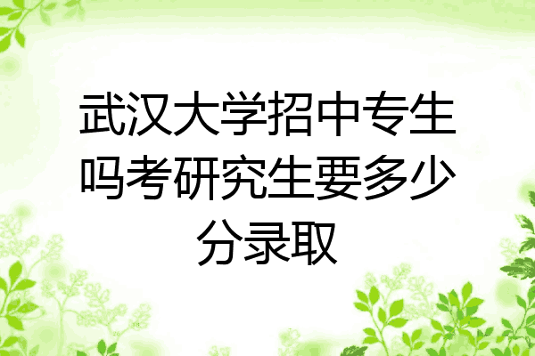 武汉大学招中专生吗考研究生要多少分录取