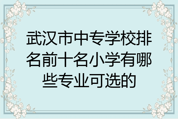 武汉市中专学校排名前十名小学有哪些专业可选的