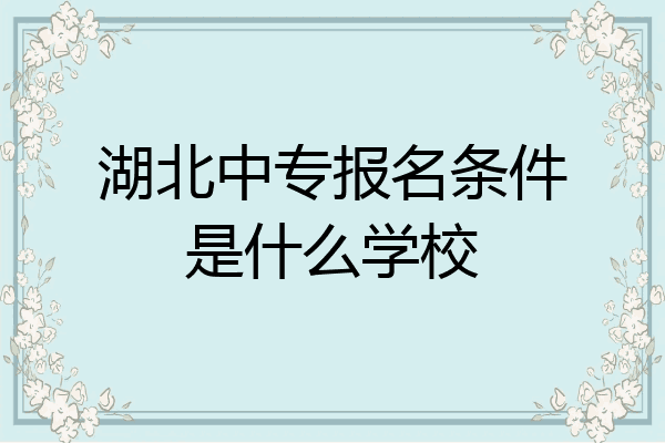 湖北中专报名条件是什么学校