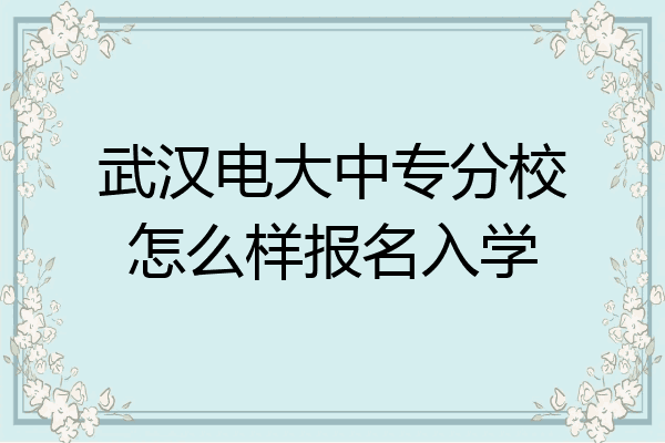 武汉电大中专分校怎么样报名入学