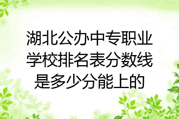 湖北公办中专职业学校排名表分数线是多少分能上的