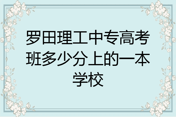 罗田理工中专高考班多少分上的一本学校