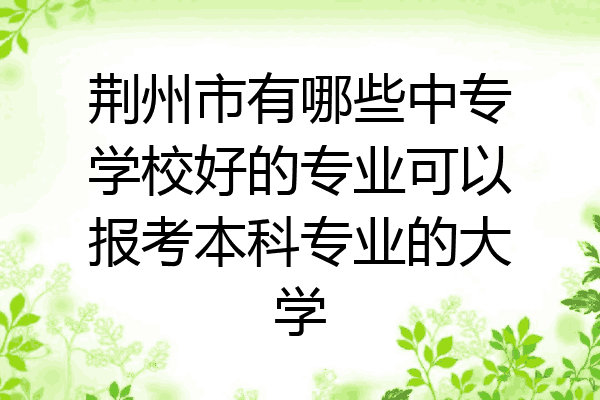 荆州市有哪些中专学校好的专业可以报考本科专业的大学