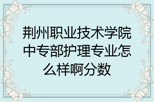 荆州职业技术学院中专部护理专业怎么样啊分数