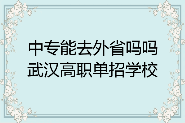 中专能去外省吗吗武汉高职单招学校