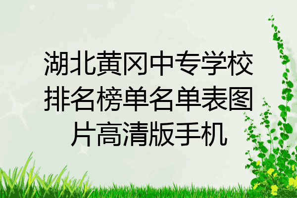 湖北黄冈中专学校排名榜单名单表图片高清版手机