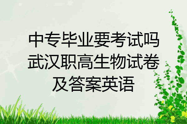 中专毕业要考试吗武汉职高生物试卷及答案英语