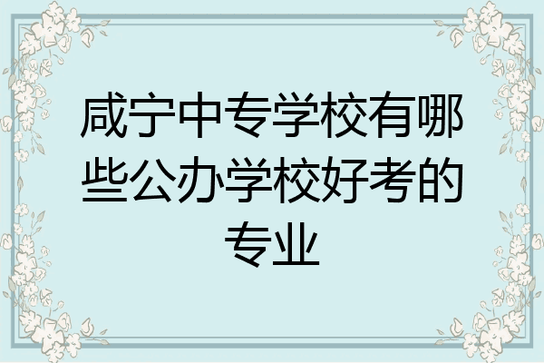 咸宁中专学校有哪些公办学校好考的专业