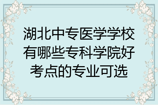 湖北中专医学学校有哪些专科学院好考点的专业可选