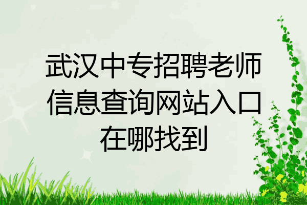 武汉中专招聘老师信息查询网站入口在哪找到