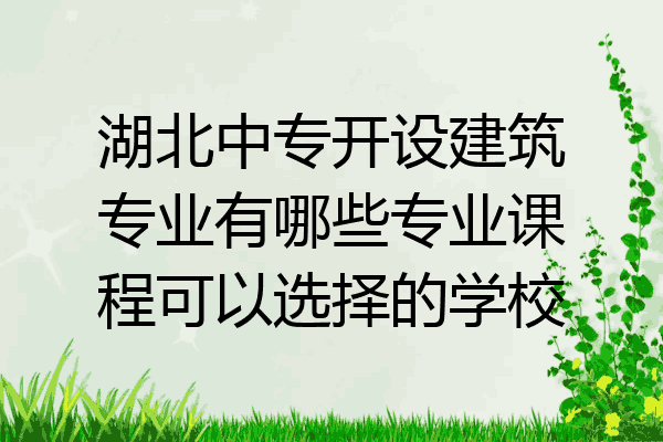 湖北中专开设建筑专业有哪些专业课程可以选择的学校