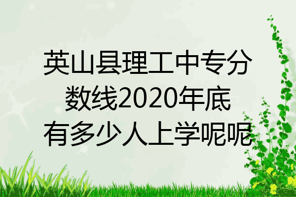 英山县理工中专分数线2020年底有多少人上学呢呢