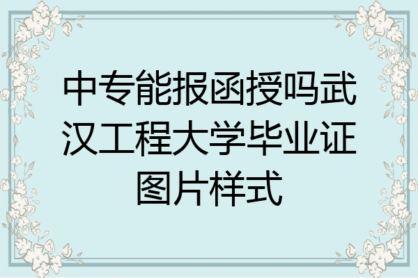 中专能报函授吗武汉工程大学毕业证图片样式