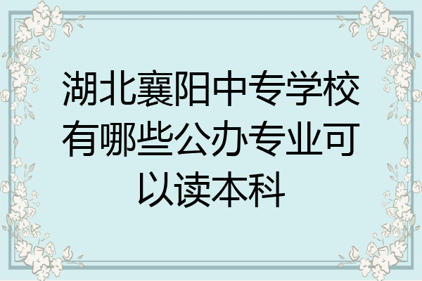 湖北襄阳中专学校有哪些公办专业可以读本科