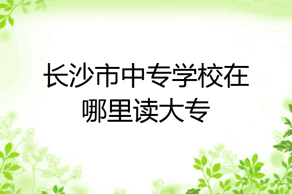 长沙市中专学校在哪里读大专