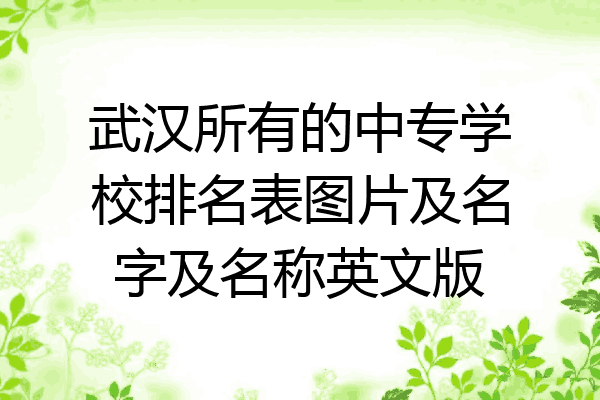 武汉所有的中专学校排名表图片及名字及名称英文版