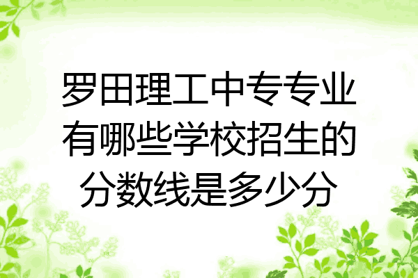 罗田理工中专专业有哪些学校招生的分数线是多少分