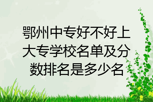 鄂州中专好不好上大专学校名单及分数排名是多少名