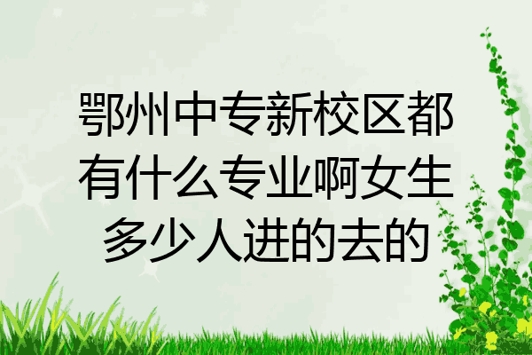 鄂州中专新校区都有什么专业啊女生多少人进的去的