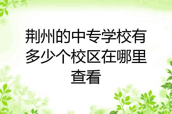 荆州的中专学校有多少个校区在哪里查看