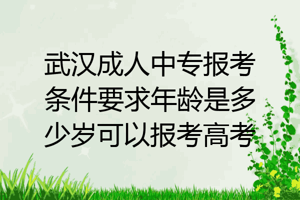 武汉成人中专报考条件要求年龄是多少岁可以报考高考