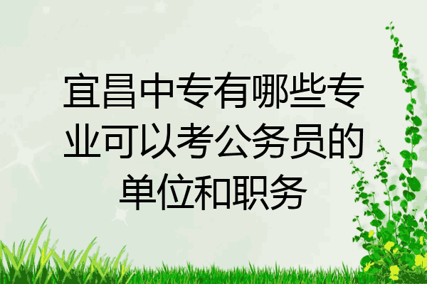 宜昌中专有哪些专业可以考公务员的单位和职务