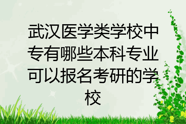 武汉医学类学校中专有哪些本科专业可以报名考研的学校