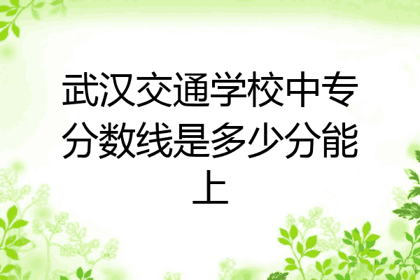 武汉交通学校中专分数线是多少分能上