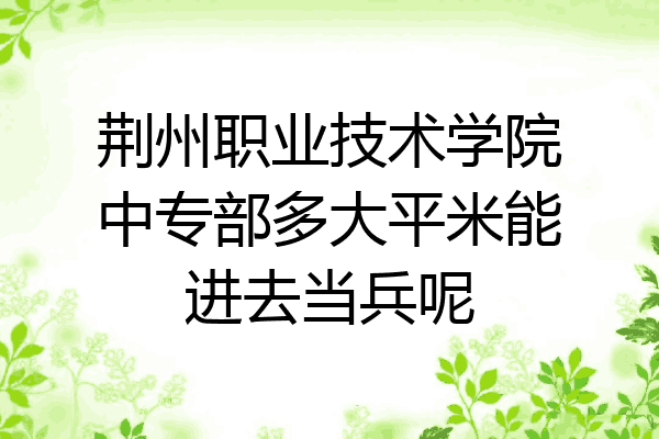 荆州职业技术学院中专部多大平米能进去当兵呢