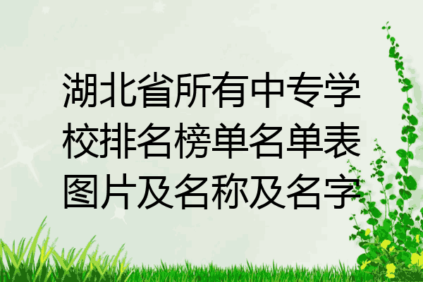 湖北省所有中专学校排名榜单名单表图片及名称及名字