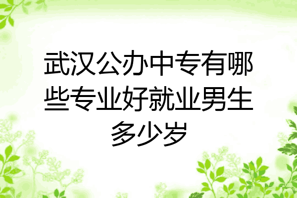 武汉公办中专有哪些专业好就业男生多少岁