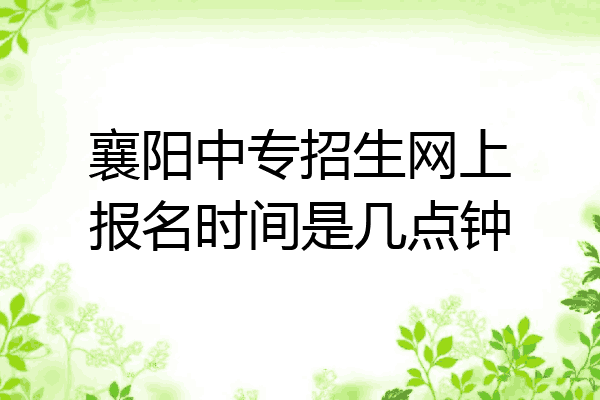襄阳中专招生网上报名时间是几点钟