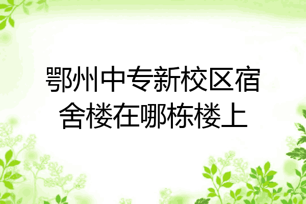 鄂州中专新校区宿舍楼在哪栋楼上