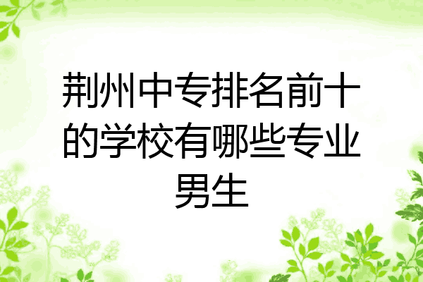 荆州中专排名前十的学校有哪些专业男生