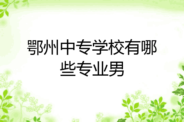 鄂州中专学校有哪些专业男