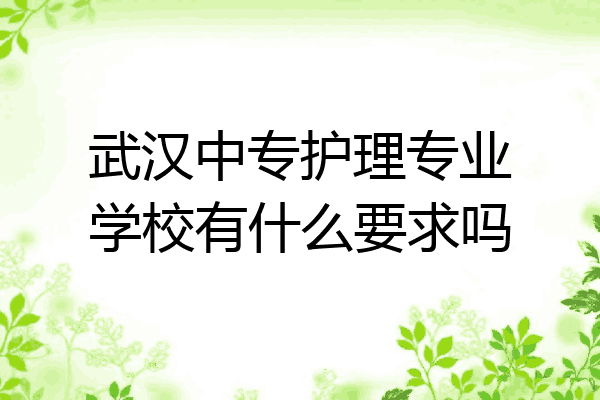 武汉中专护理专业学校有什么要求吗