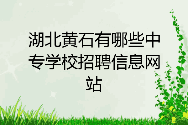 湖北黄石有哪些中专学校招聘信息网站