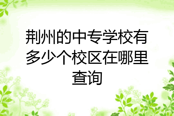 荆州的中专学校有多少个校区在哪里查询