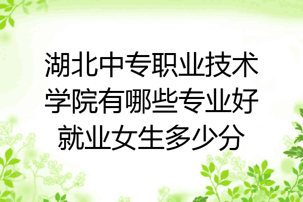 湖北中专职业技术学院有哪些专业好就业女生多少分