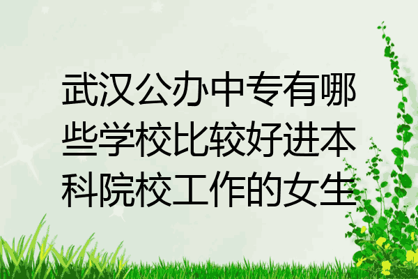武汉公办中专有哪些学校比较好进本科院校工作的女生