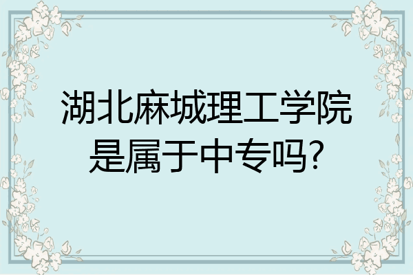 湖北麻城理工学院是属于中专吗?