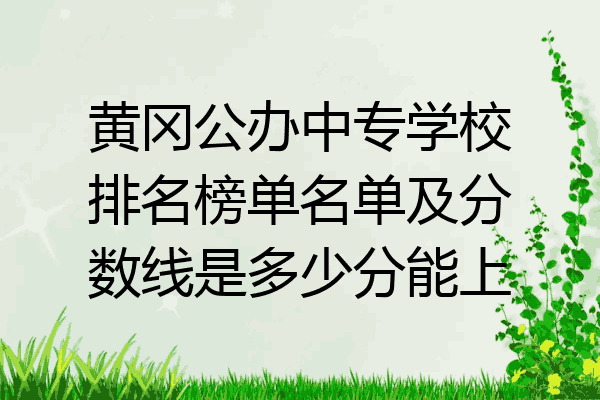 黄冈公办中专学校排名榜单名单及分数线是多少分能上