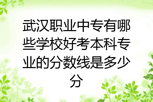 武汉职业中专有哪些学校好考本科专业的分数线是多少分