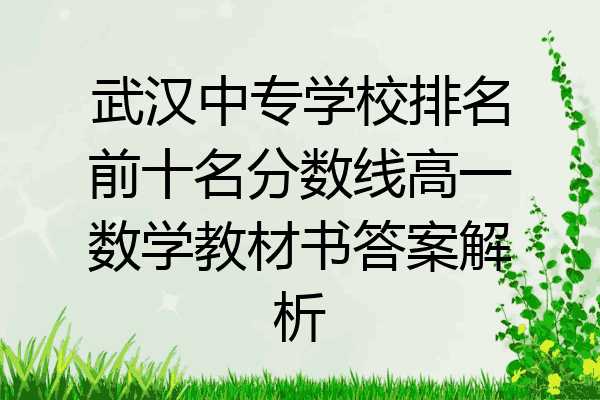 武汉中专学校排名前十名分数线高一数学教材书答案解析