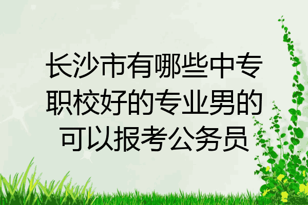 长沙市有哪些中专职校好的专业男的可以报考公务员
