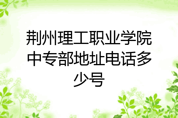 荆州理工职业学院中专部地址电话多少号