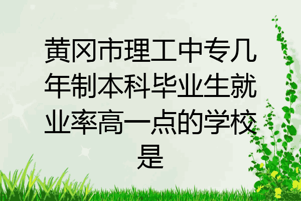 黄冈市理工中专几年制本科毕业生就业率高一点的学校是