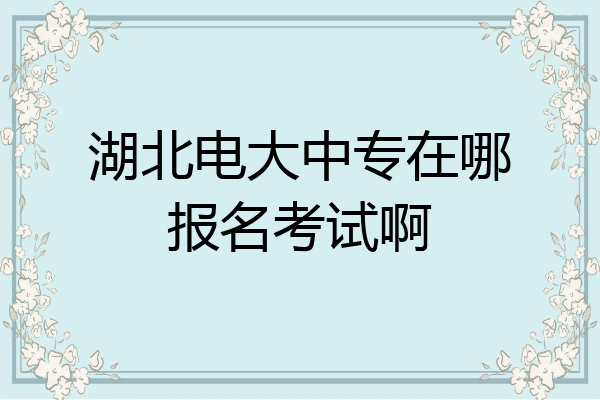 湖北电大中专在哪报名考试啊